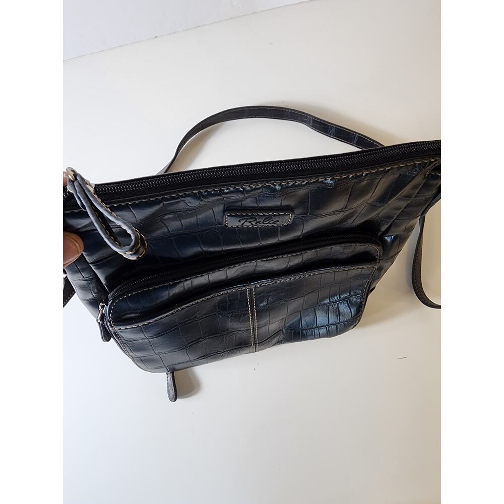 Relic By Fossil Black Crog Embossed Animal Print … - image 5